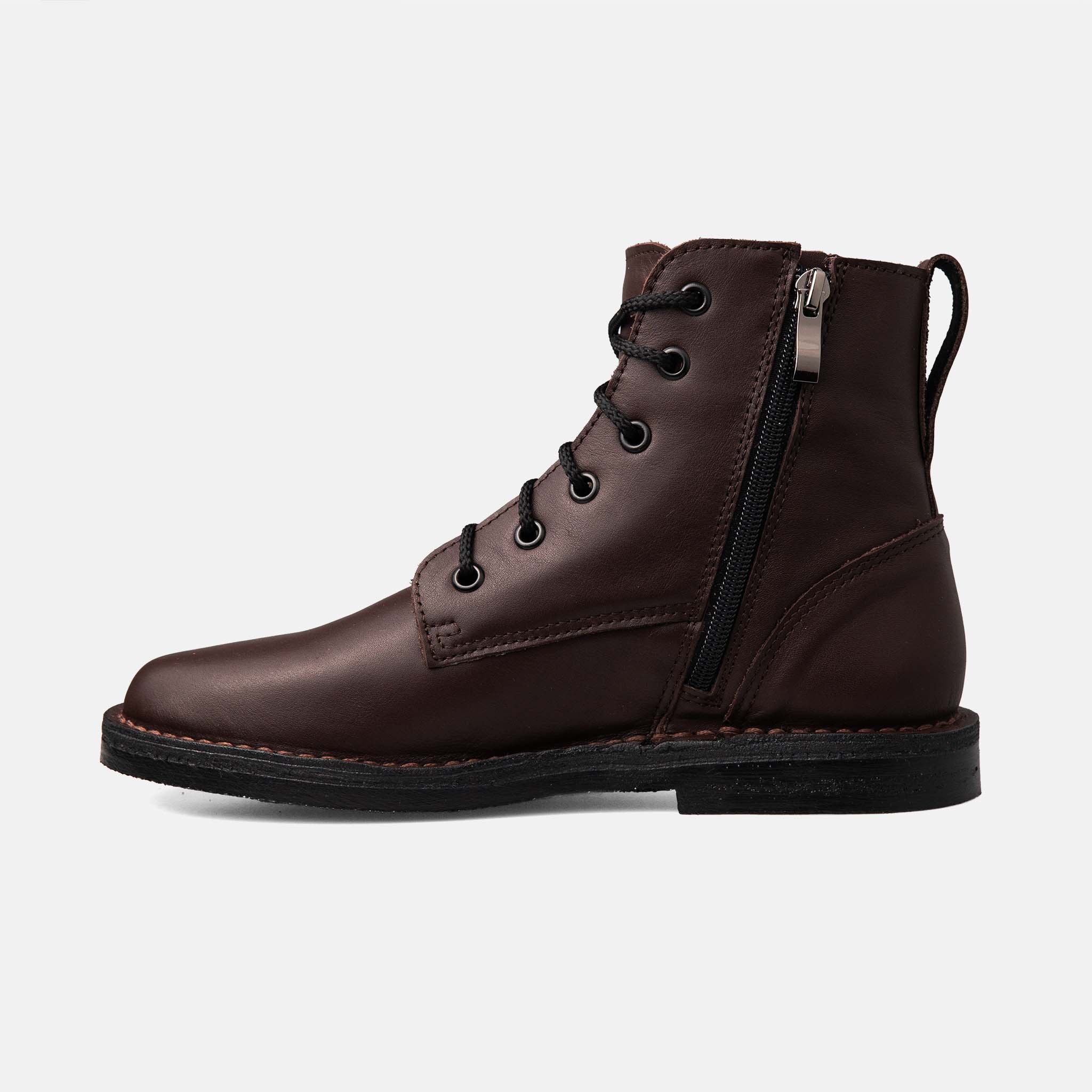 Derby High Zip Dark Brown